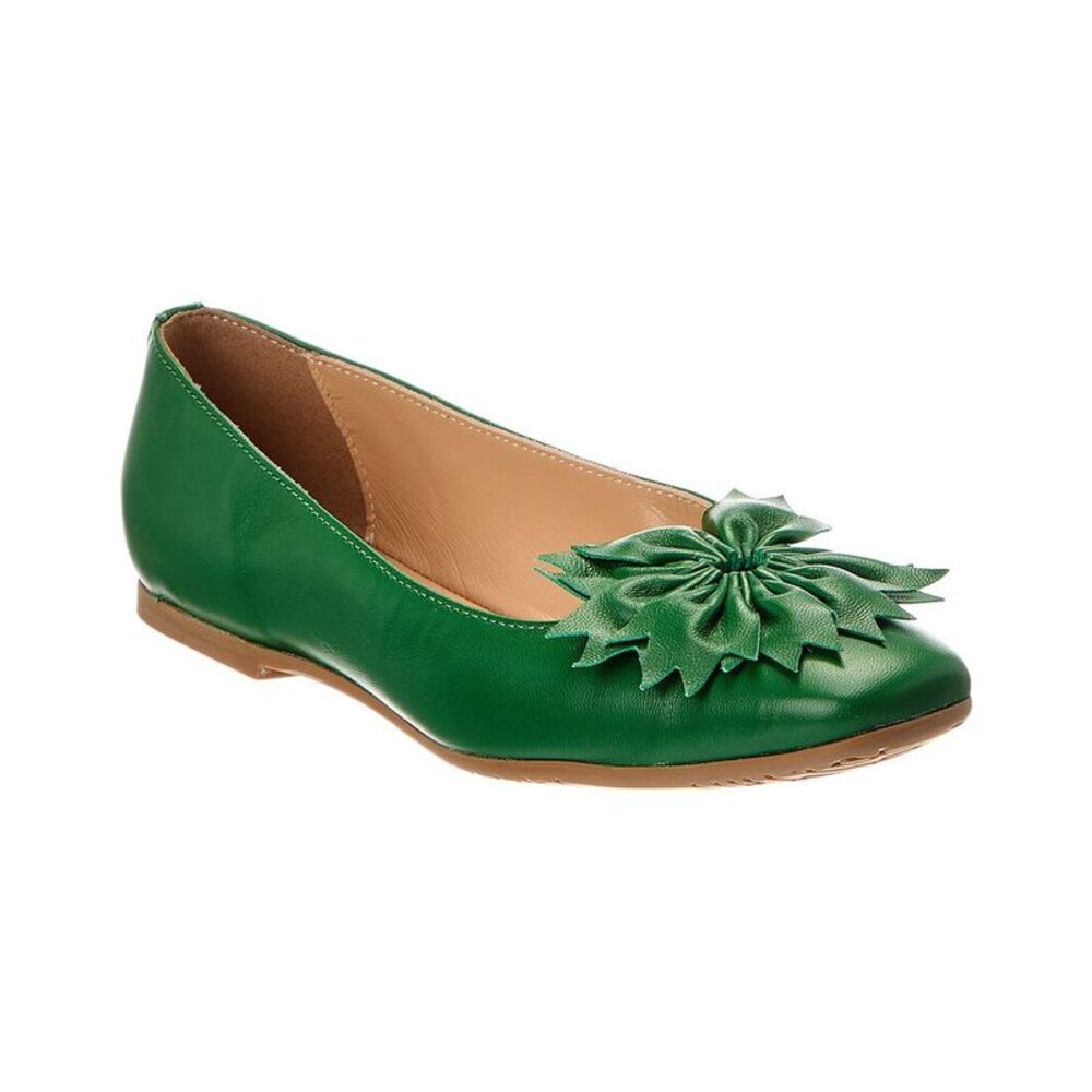 Baldinini Leather Ballet Flat, Green